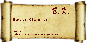 Bucsa Klaudia névjegykártya